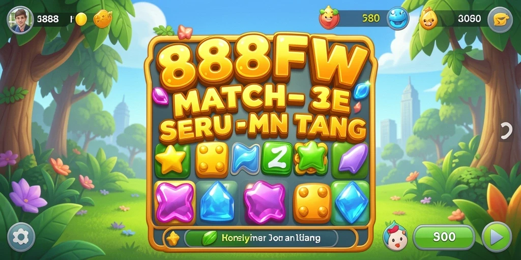 Tampilan gameplay Match-3 yang menarik dalam 888FW.