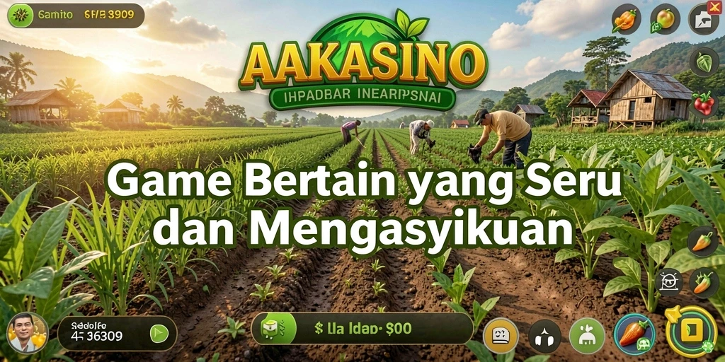 Screenshot AAKASINO menampilkan landscape pertanian yang indah dan gameplay seru.