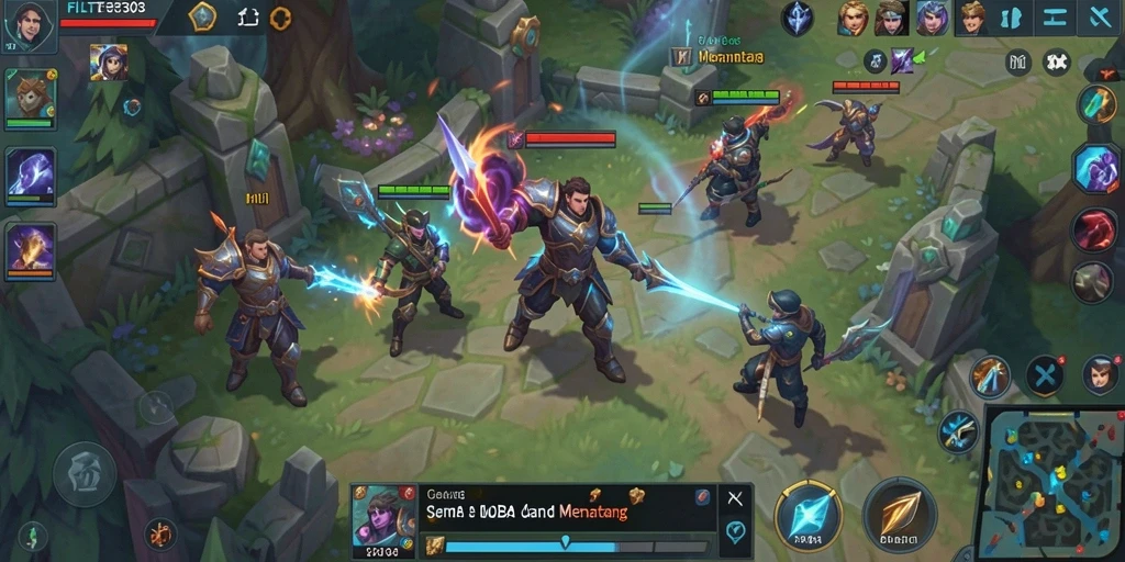 Gameplay seru FILTER303 dalam dunia MOBA yang menegangkan.