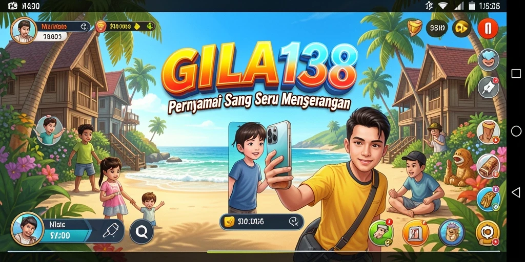 Screenshot GILA138 menampilkan gameplay santai dan grafik yang cerah.