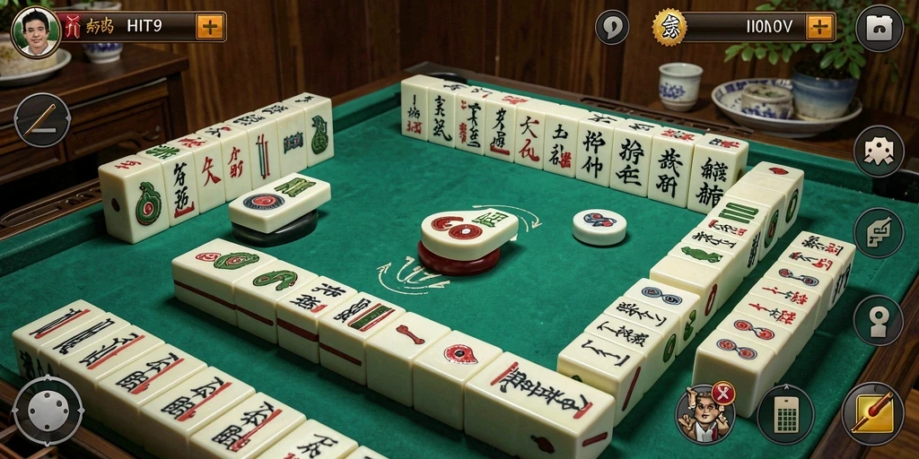 Tampilan gameplay HIT9 yang menarik dan menantang dalam Mahjong.