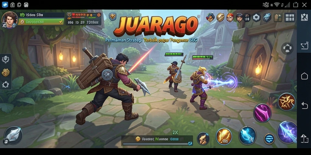 Screenshot menunjukkan aksi seru dan gameplay strategis JUARAGO.
