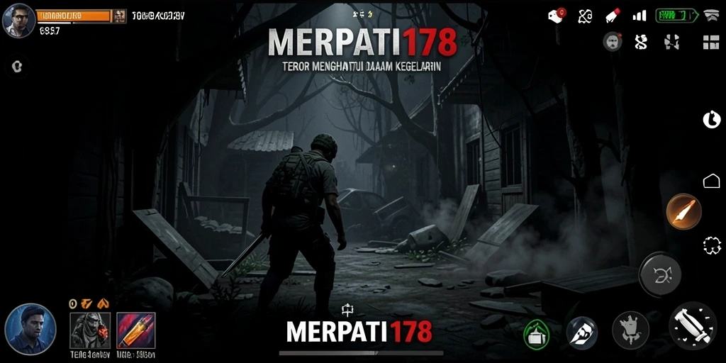 Screenshot gameplay MERPATI178 dengan suasana mencekam dan elemen horror.