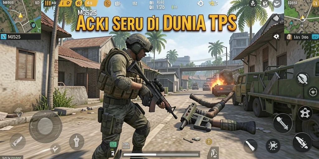 Screenshot MG525 menampilkan aksi seru dalam permainan TPS.