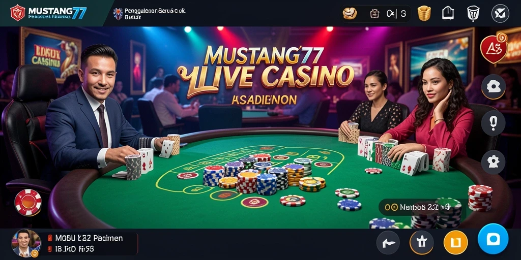 Gameplay Live Casino mendebarkan di MUSTANG77.