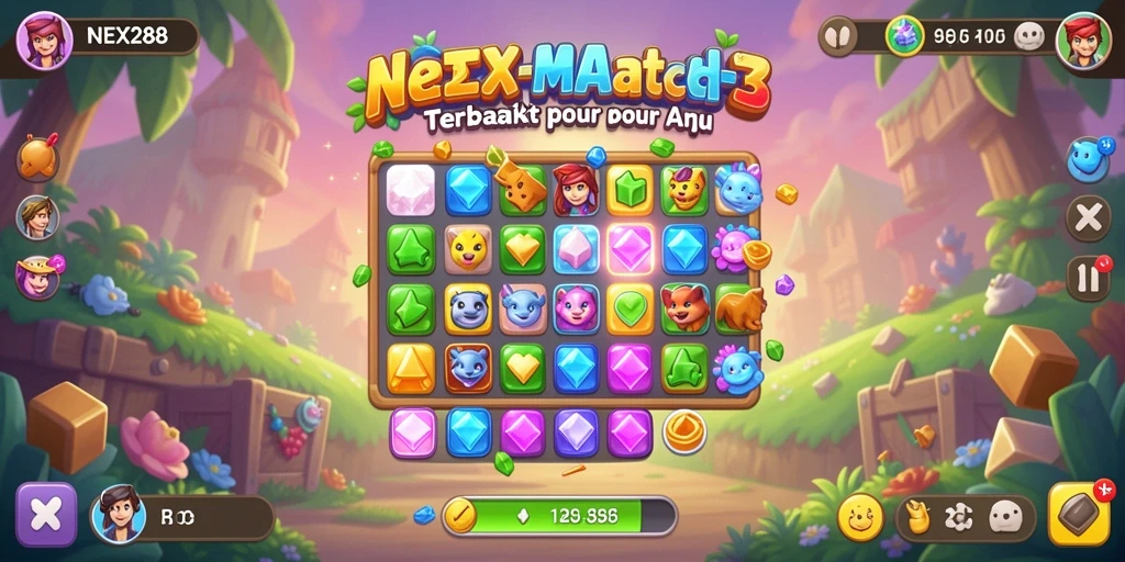Tampilan menarik gameplay Match-3 yang seru dan mengasyikkan.