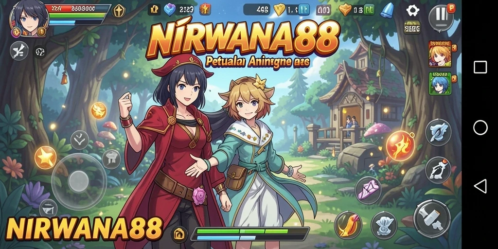 Screenshot gameplay NIRWANA88 menampilkan karakter Anime dalam aksi seru.