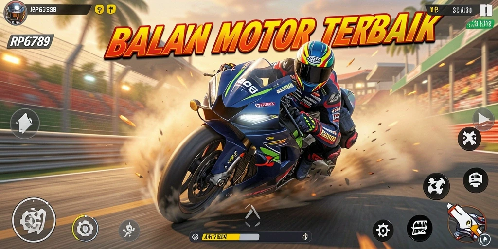Gameplay seru di RP6789 dengan balapan motor yang menegangkan.