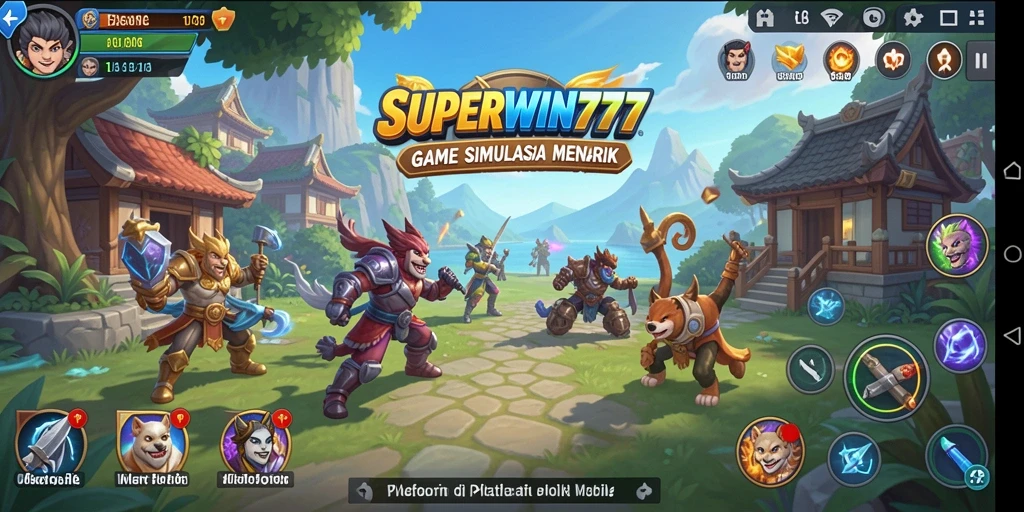 Tampilan screen utama SUPERWIN777 yang menampilkan gameplay simulasi yang seru.