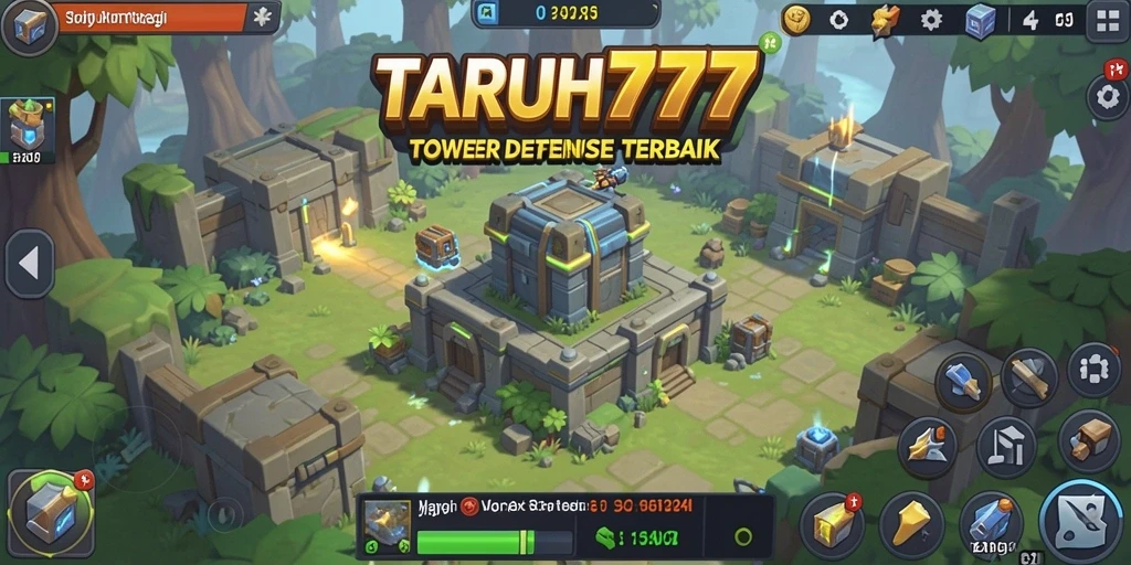 Screenshot gameplay TARUH777 menampilkan strategi menara pertahanan yang seru.
