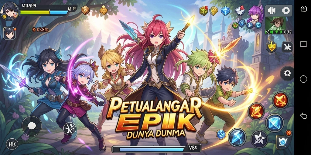 Tampilan gameplay V89 dengan karakter Anime yang menarik.
