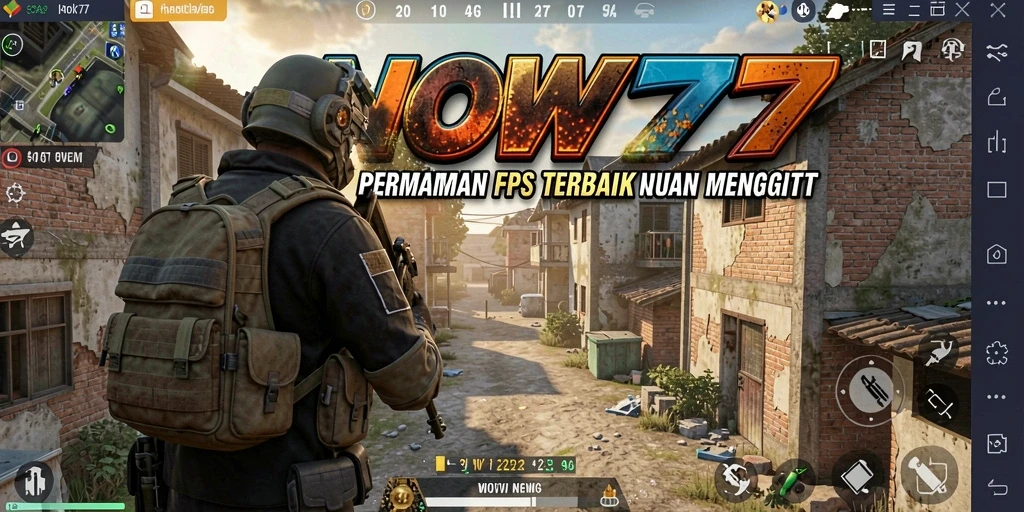 Tangkapan layar WOW77 menampilkan aksi gameplay FPS yang mendebarkan.